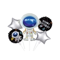 Astronaut and star foil balloon set for outer space themed birthday party decorations - Balloons 5PCS-Starry Sky