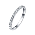 Minimalistischer S925 Sterlingsilber Eternity Ring mit funkelnden Moissanit Steinen - US 7 / Weißgold