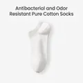 Single white low-cut cotton ankle sock for men with antibacterial and anti-odor features - Ankle Socks / White