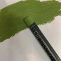 Grass green heavy oil pastel stick showing smooth coverage and vibrant texture - Olive
