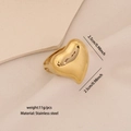 Minimalistischer goldener Edelstahl-Herzring mit hochglanzpolierter Spiegeloberfläche - Großer Herzförmiger Statement-Stil(2#)