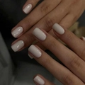 Minimalist creamy beige square press-on nails with glossy finish for a clean manicured look - Cream Beige-Glossy Square (Black Jelly Glue)