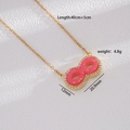 Collana infinito placcata oro 18K con opale rosa e zirconi bianchi, lunghezza 45cm - Rosa Rosso