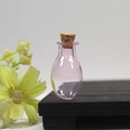 Mini-ovale rosa transparente Glasflasche mit Naturkorkverschluss für DIY-Handwerk - Rosa ovale Flasche mit Korken