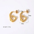 Pendientes minimalistas de acero inoxidable bañados en oro 18K con diseño metal líquido - Estilo Orgánico Fluido Abstracto (YYE023278)