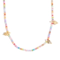 Collar de cuentas coloridas estilo playa con conchas y acero chapado en oro de 18K - Collar Colorido de Concha de Acrílico-10