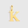Ciondolo lettera K in acciaio inossidabile placcato oro 18k per gioielli fai da te - Lettera K (ZP30271) / Argento
