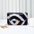 Mini crossbody zebra pattern bag with textured leather and gold chain strap - Large Snake Print