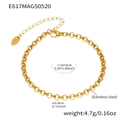 Details des goldenen Edelstahl-Kettenarmbands mit Karabinerverschluss und Verlängerung - E617-Gold Gliederkettenarmband (16+5cm)