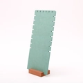 Mint green jewelry display stand with a wooden base for necklaces and earrings - Necklace Rack Green