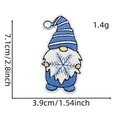 Blue Christmas gnome embroidery patch with snowflake details for clothing decoration - Blue Christmas Patch 26# (Gnome with Snow)