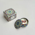 Mandala pattern soy wax scented candle with dried flowers in a decorative tin box - Extra Small Bubble Wrap 5.5 X 3.6 Cm. / Apple Pear