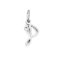Polished silver stainless steel letter P pendant with a small heart design - Letter P / Steel