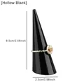 Hollow black acrylic cone ring stand holder for jewelry display 6.5cm height - Hollow Style / Black