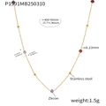 Collar de acero inoxidable dorado con cuentas de circón natural de 2mm estilo romántico francés - Oro Circonita Facetada Pequeña