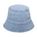 Retro-Fischerhut aus hellblauem Denim mit Faltenstruktur und verstärkter Krempe - 58cm / Hellblau