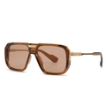 Retro-Sonnenbrille in Schildpatt-Optik mit Goldakzenten und braunen Gläsern - Tee Rahmen Tee Gläser