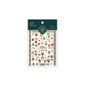 Stickers ongles 3D de Noël avec Père Noël et rennes dans un emballage vert foncé et blanc - TS-1825 Cadeau de Noël