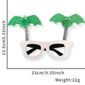 White glitter Halloween glasses frame with spring green bats and fuzzy pom-poms - Green Bat Wings Spring Style