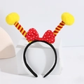 Ladybug party headband with red polka dot bow and yellow pom-poms on feeler antennas - No.21 Bee Headband