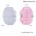 Dettagli dimensionali dello stampo in silicone viso astratto e vassoio in resina - D4504-Stampo Vassoio Viso Storto