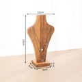 Wooden necklace display stand in natural finish with 21cm height dimension details - Small / Walnut