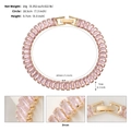 Dettaglio del bracciale in zircone rosa placcato oro con misure precise delle dimensioni - Stile Zirconia Rosa Oro (BS-J5476GPINK)