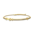 S925 sterling silver Mobius bracelet with gold plating, sparkling zircons and opal stones - Geometric Square Style (DY150329) / Gold White Zirconia