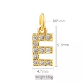 Gold plated letter E pendant with cubic zirconia for DIY jewelry making and necklaces - Letter E