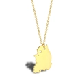 Golden minimalist South Korea map necklace featuring a delicate hollow heart pendant - South Korea Seoul - Gold