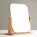Minimalistischer quadratischer Schminkspiegel aus Holz mit verstellbarem Schwenkständer - 25X22CM / Großer Drehspiegel