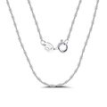 Classic S925 sterling silver water wave chain necklace with Italy hallmark and silver finish - 1.5mm 40cm / Platinum Plated