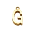 Minimalist stainless steel initial G pendant necklace with brushed gold finish - G (With Chain) / Gold - Letter G