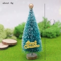 Miniature green Christmas tree with white frost snow and gold Merry Christmas sign - 13cm Pearl Top