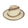 Dettaglio di un cappello di paglia intrecciato a mano con sfumatura marrone sulla tesa - Taglia unica / Caffè Scuro Beige