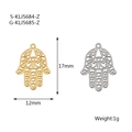 Golden and silver Hamsa Hand pendants in 17mm x 12mm size made of stainless steel - Style 9