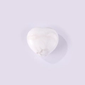 Polished white natural stone heart ornament with unique marble textures - White Turquoise