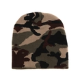 Berretto invernale in maglia per bambini con stampa mimetica classica bosco - Verde Militare Camo