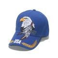 Navy blue USA baseball cap with eagle embroidery and Native Pride text on white background - Blue