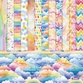 Rainbow Clouds 6x6 scrapbook paper pad with 24 sheets of 160gsm colorful cardstock - R2405 24 Sheets