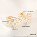 Bowknot earrings with AAA cubic zirconia in 18k gold plated finish for elegant look - Bow