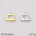 Gold and silver angel wing heart pendants, 19x18mm stainless steel DIY charms - Angel Wings Heart (Style 2)
