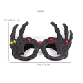 Halloween skeleton hand glasses with black glitter finish and decorative yellow bells - Red Zirconia Black Ghost Hand Decorative Glasses