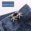 Bear shaped waist tightener buckle in bright silver finish for denim jeans decor - Screw Back Large / Bright Silver