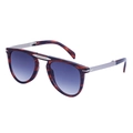 Occhiali da sole aviator pieghevoli con montatura tartarugata e lenti sfumate blu-viola - Tè Tartarugato a Strisce