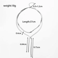 Zweilagige silberne Edelstahl Schlangenkette Halskette mit Größen- und Gewichtsangaben - Doppelreihige Schlangenkette mit Quaste (NK-213)