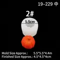 Molde de silicona calabaza 3D con modelo terminado naranja y medidas para repostería DIY - 1#--Transparente 19-229 Mediano (Molde de calabaza 3D)