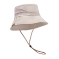 Pink wide-brim sun hat with breathable mesh side vents and adjustable drawstring - Pink