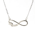 Collar de acero inoxidable plateado con colgante de infinito Mom y cadena fina - Color Acero