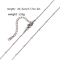 Polished silver stainless steel bead chain necklace with 45+5cm length and lobster clasp - Chopin Bead Chain / Steel